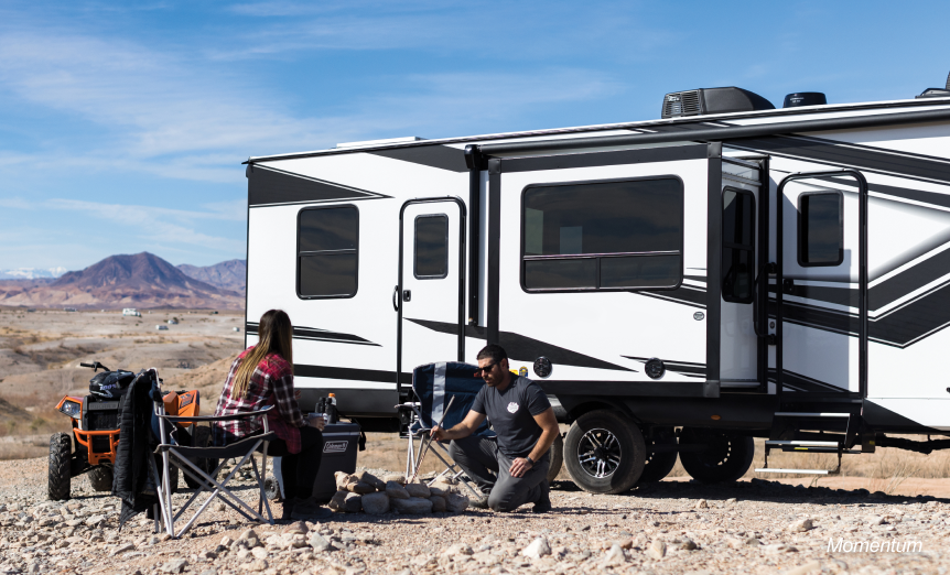 RV Camper in Desert